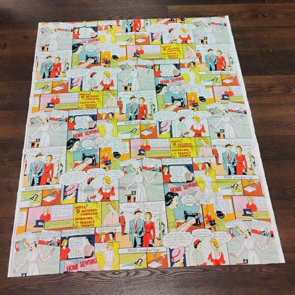 alexander henry 2009 fabric comic book about 44" W x 54" L (W5622) - Picture 1 of 8